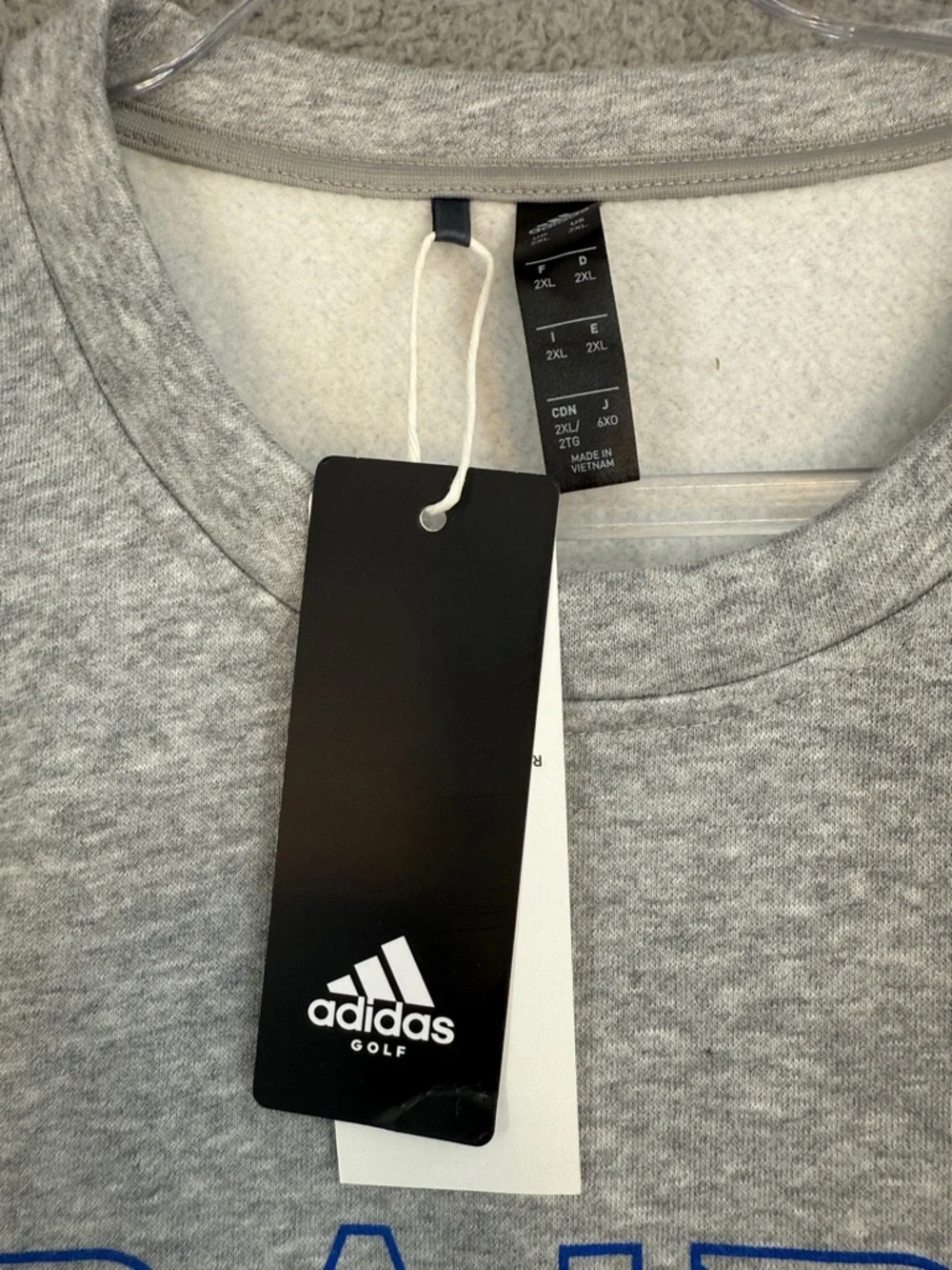 adidas Mens 2XL “Baird” logo crew neck long sleeve sweatshirt Gray Pullover Soft